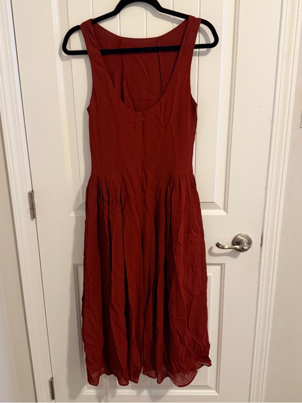 REFORMATION Rust Red Midi Dress - Picture 3 of 6